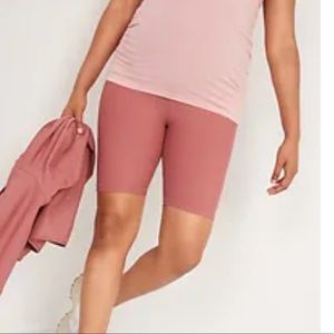 Maternity Full Panel PowerSoft Biker Shorts -- 8-inch inseam